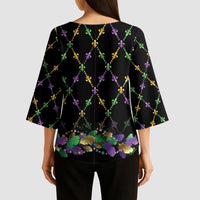 Mardi Gras King Kimono Sleeve Blouse Let the Good Times Roll - Wonder Print Shop