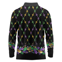 Mardi Gras King Long Sleeve Polo Shirt Let the Good Times Roll - Wonder Print Shop