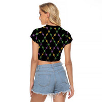 Mardi Gras King Raglan Cropped T Shirt Let the Good Times Roll - Wonder Print Shop