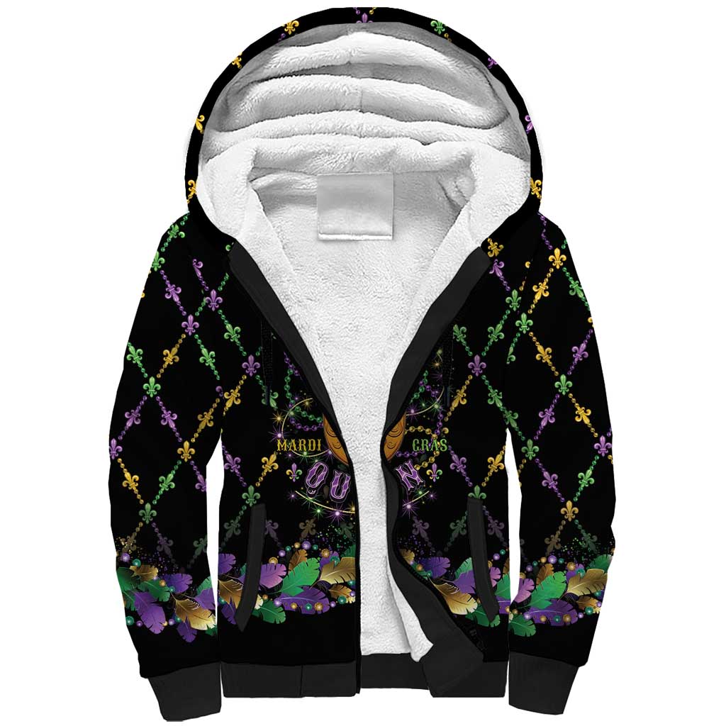 Mardi Gras King Sherpa Hoodie Let the Good Times Roll - Wonder Print Shop