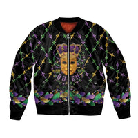 Mardi Gras King Sleeve Zip Bomber Jacket Let the Good Times Roll - Wonder Print Shop