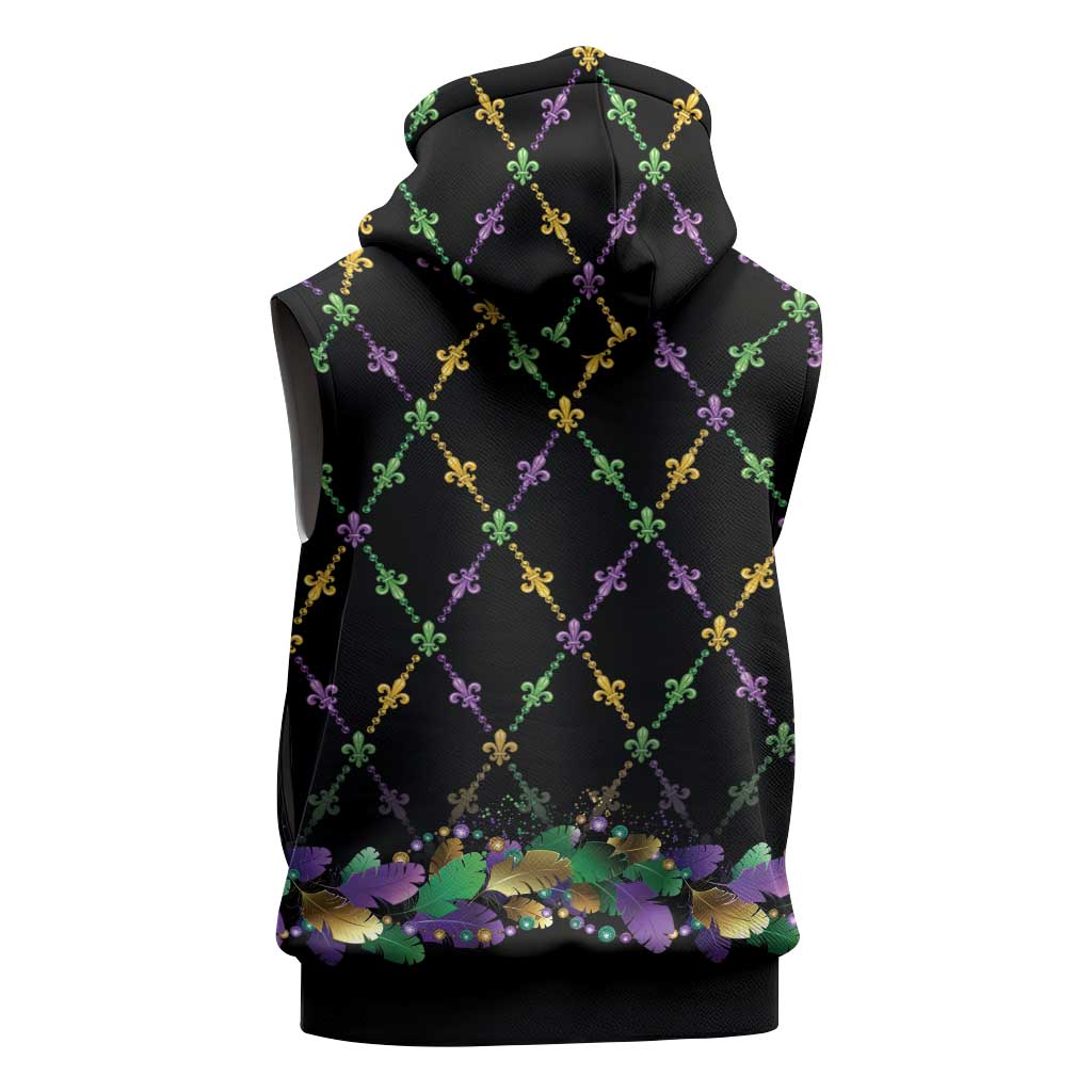 Mardi Gras King Sleeveless Hoodie Let the Good Times Roll - Wonder Print Shop