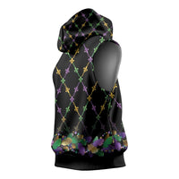 Mardi Gras King Sleeveless Hoodie Let the Good Times Roll - Wonder Print Shop