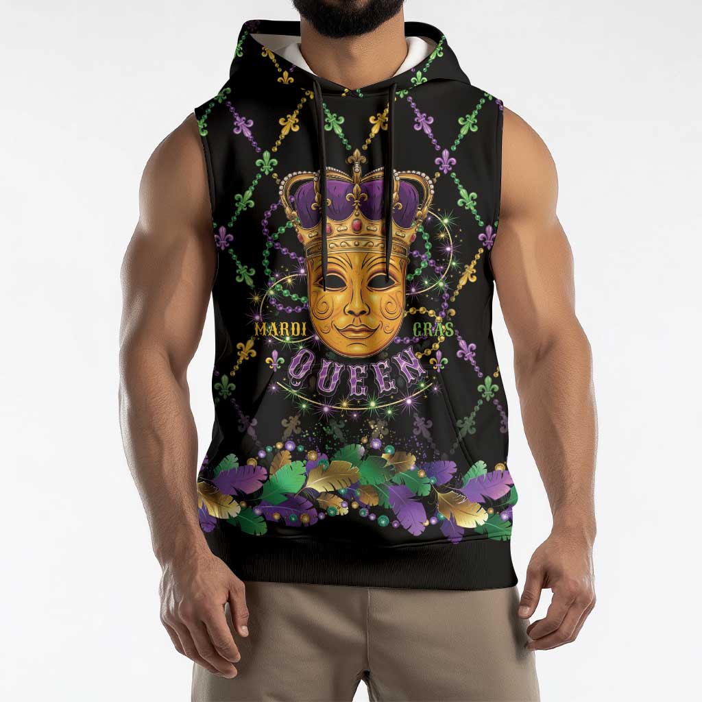 Mardi Gras King Sleeveless Hoodie Let the Good Times Roll - Wonder Print Shop