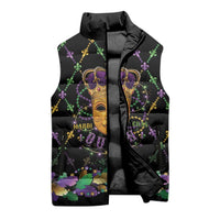 Mardi Gras King Sleeveless Puffer Jacket Let the Good Times Roll - Wonder Print Shop