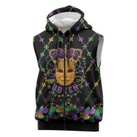 Mardi Gras King Sleeveless Zip Hoodie Let the Good Times Roll - Wonder Print Shop