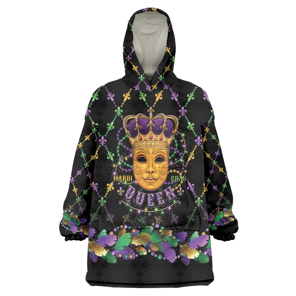 Mardi Gras King Wearable Blanket Hoodie Let the Good Times Roll - Wonder Print Shop