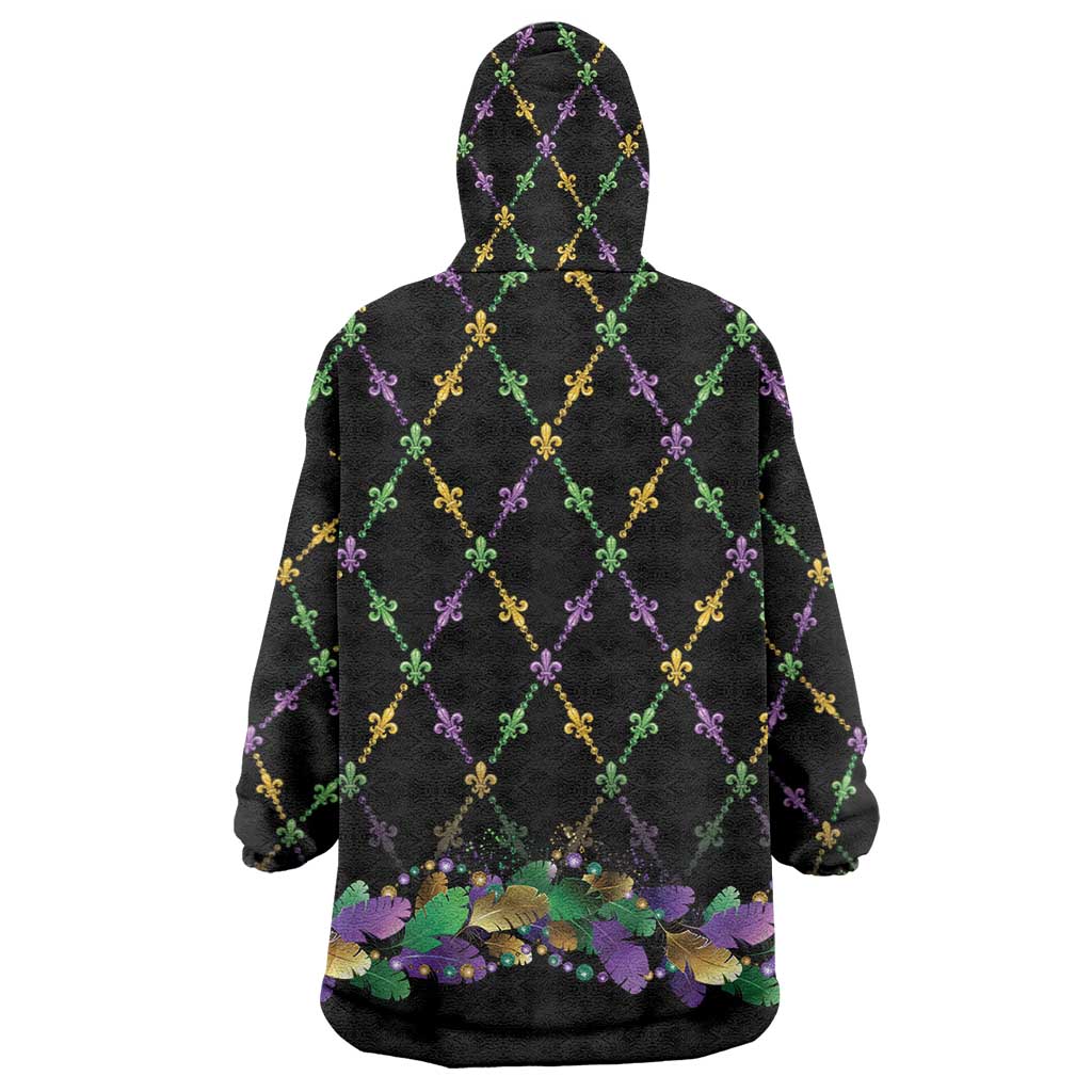 Mardi Gras King Wearable Blanket Hoodie Let the Good Times Roll - Wonder Print Shop