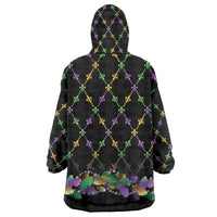 Mardi Gras King Wearable Blanket Hoodie Let the Good Times Roll - Wonder Print Shop