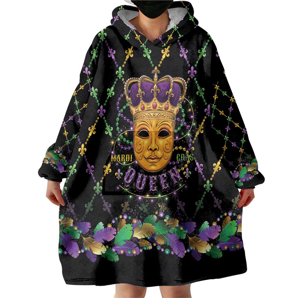 Mardi Gras King Wearable Blanket Hoodie Let the Good Times Roll - Wonder Print Shop