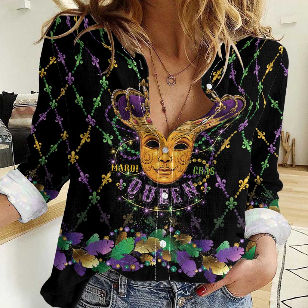 Mardi Gras King Women Casual Shirt Let the Good Times Roll - Wonder Print Shop