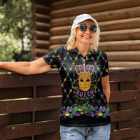 Mardi Gras King Women Polo Shirt Let the Good Times Roll - Wonder Print Shop