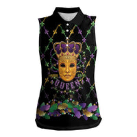 Mardi Gras King Women Sleeveless Polo Shirt Let the Good Times Roll - Wonder Print Shop