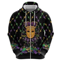 Mardi Gras King Zip Hoodie Let the Good Times Roll - Wonder Print Shop