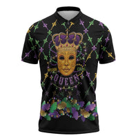 Mardi Gras King Zipper Polo Shirt Let the Good Times Roll - Wonder Print Shop
