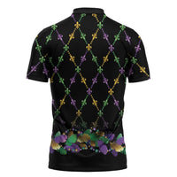 Mardi Gras King Zipper Polo Shirt Let the Good Times Roll - Wonder Print Shop