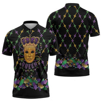 Mardi Gras King Zipper Polo Shirt Let the Good Times Roll - Wonder Print Shop