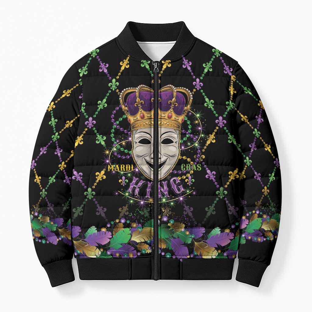 Mardi Gras Queen Bomber Puffer Jacket Let the Good Times Roll - Wonder Print Shop