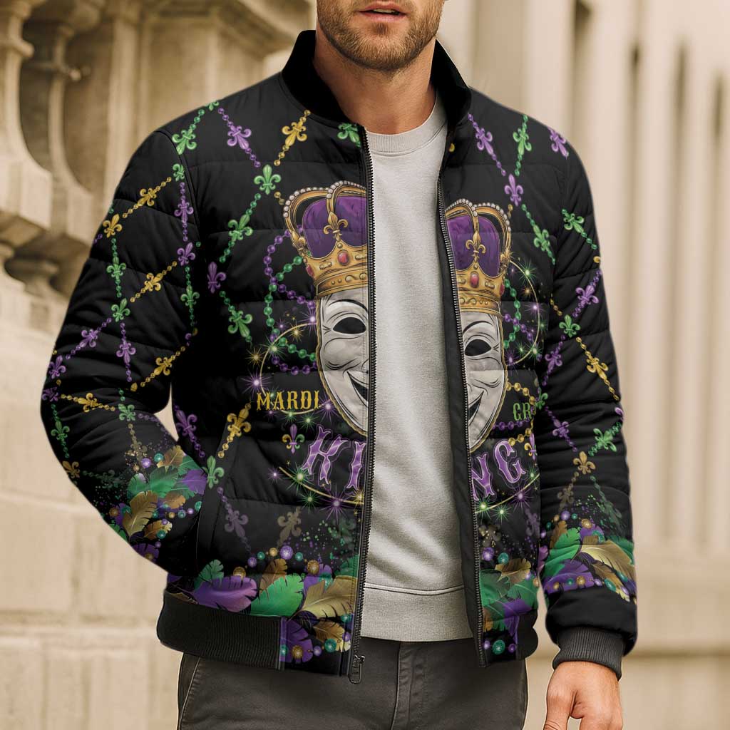 Mardi Gras Queen Bomber Puffer Jacket Let the Good Times Roll - Wonder Print Shop
