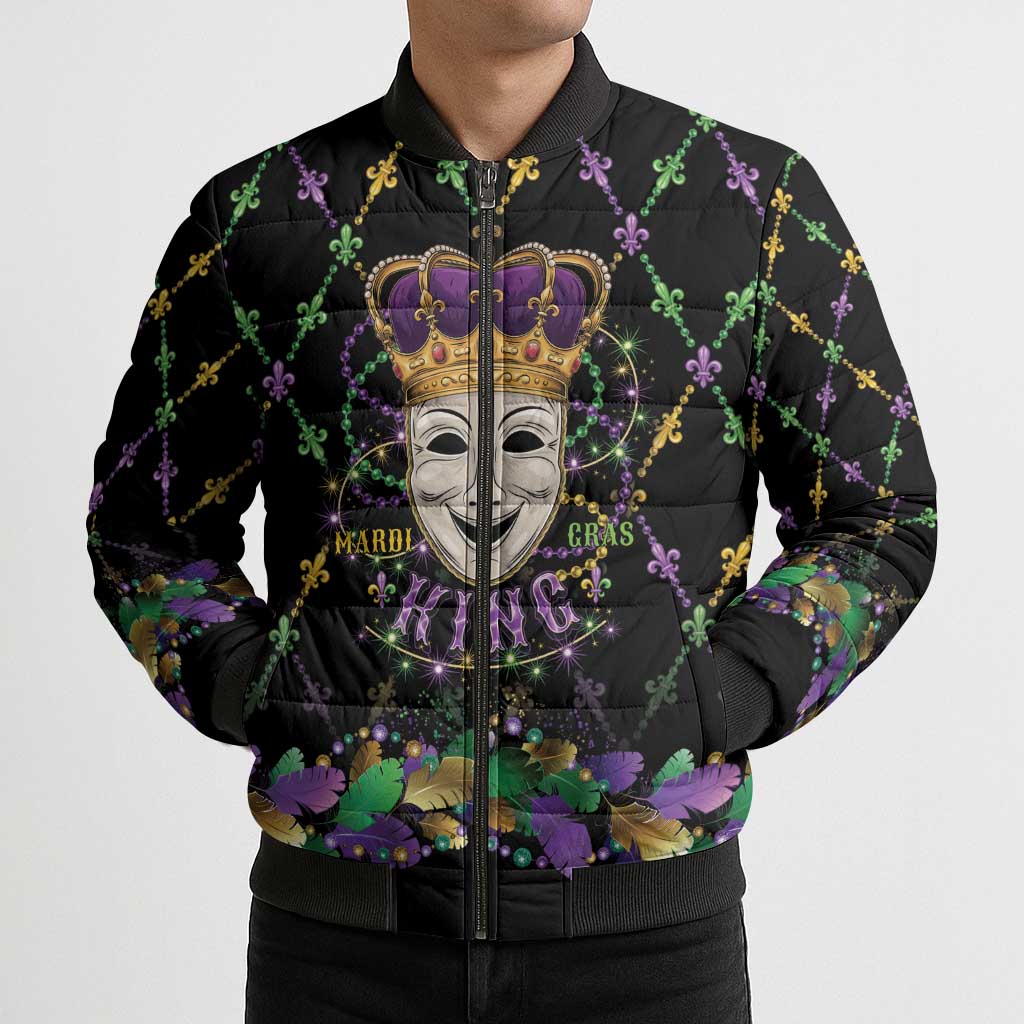 Mardi Gras Queen Bomber Puffer Jacket Let the Good Times Roll - Wonder Print Shop