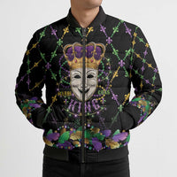 Mardi Gras Queen Bomber Puffer Jacket Let the Good Times Roll - Wonder Print Shop