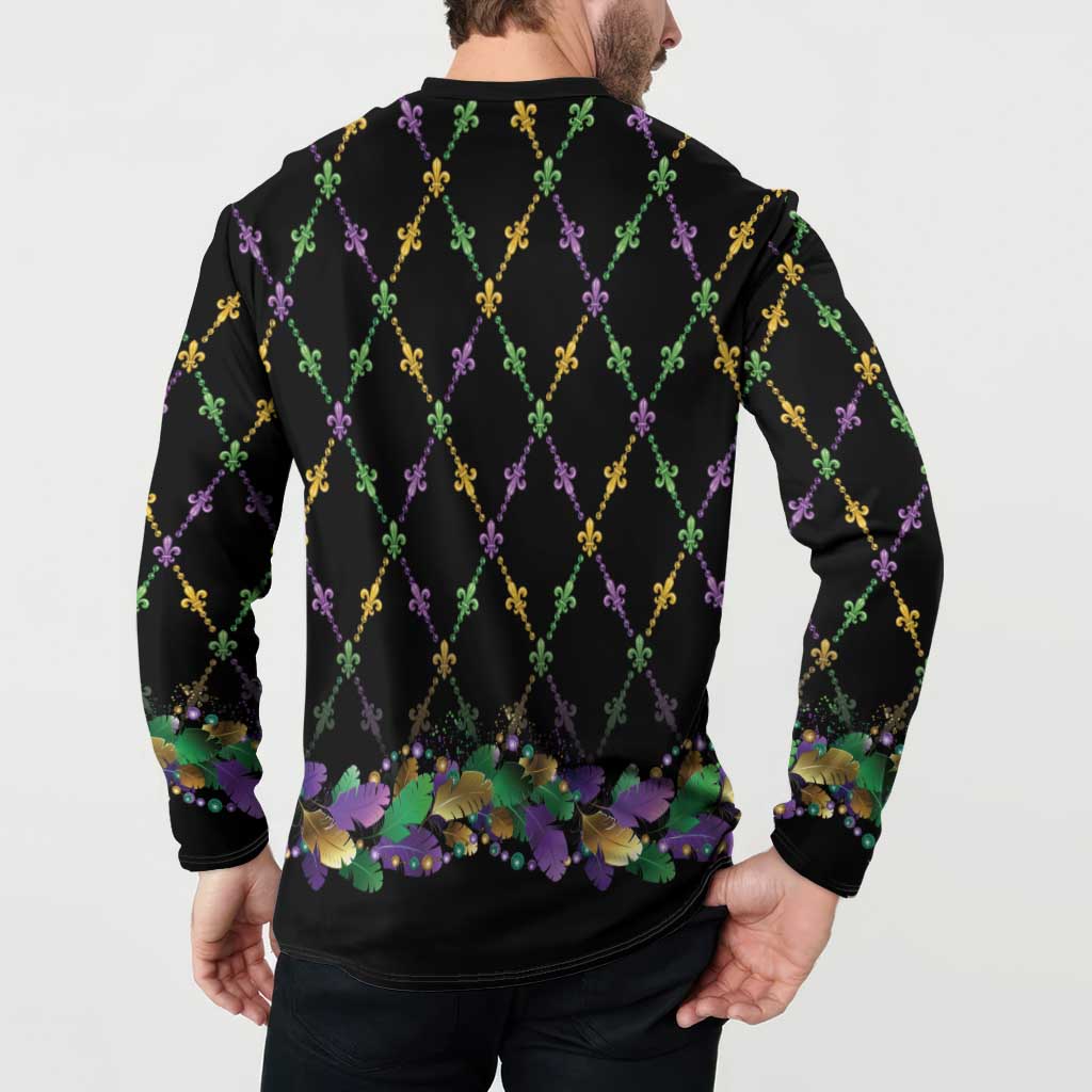 Mardi Gras Queen Button Sweatshirt Let the Good Times Roll - Wonder Print Shop