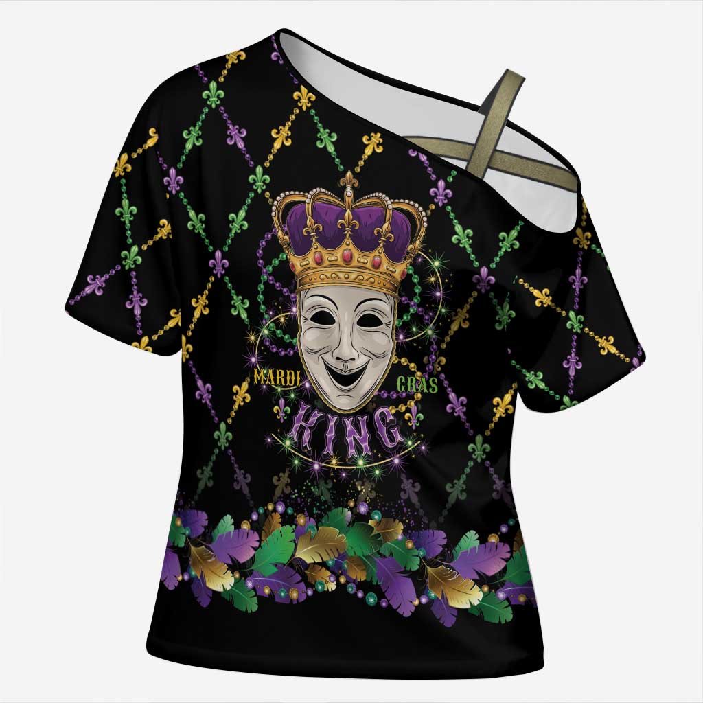 Mardi Gras Queen Cross Shoulder Shirt Let the Good Times Roll - Wonder Print Shop