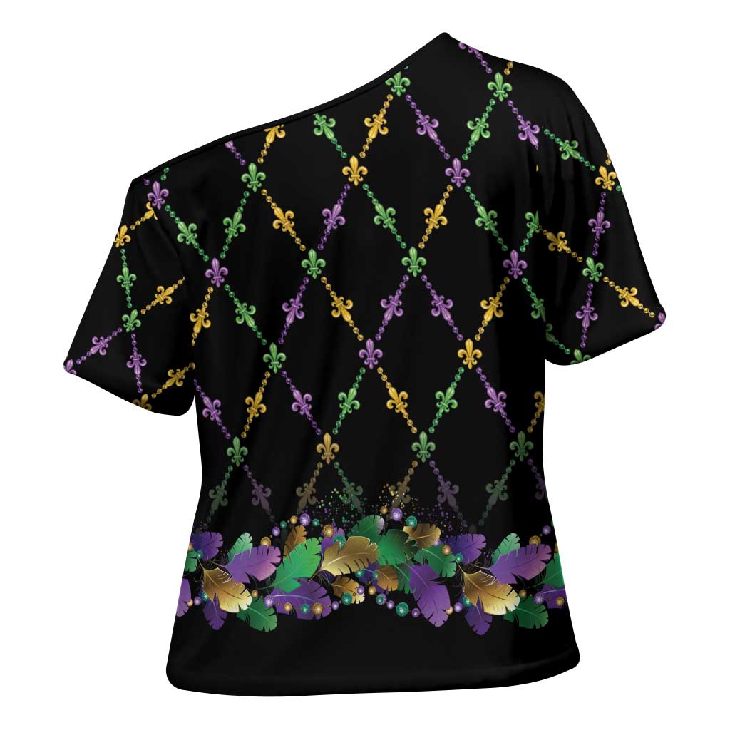 Mardi Gras Queen Cross Shoulder Shirt Let the Good Times Roll - Wonder Print Shop