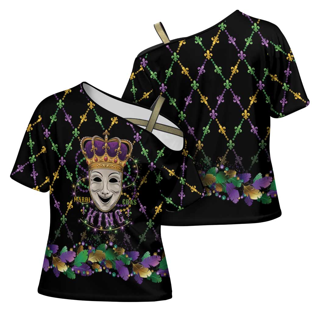 Mardi Gras Queen Cross Shoulder Shirt Let the Good Times Roll - Wonder Print Shop