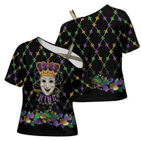 Mardi Gras Queen Cross Shoulder Shirt Let the Good Times Roll - Wonder Print Shop