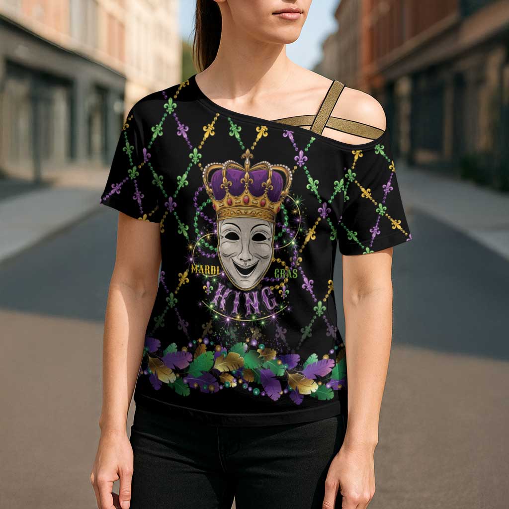 Mardi Gras Queen Cross Shoulder Shirt Let the Good Times Roll - Wonder Print Shop