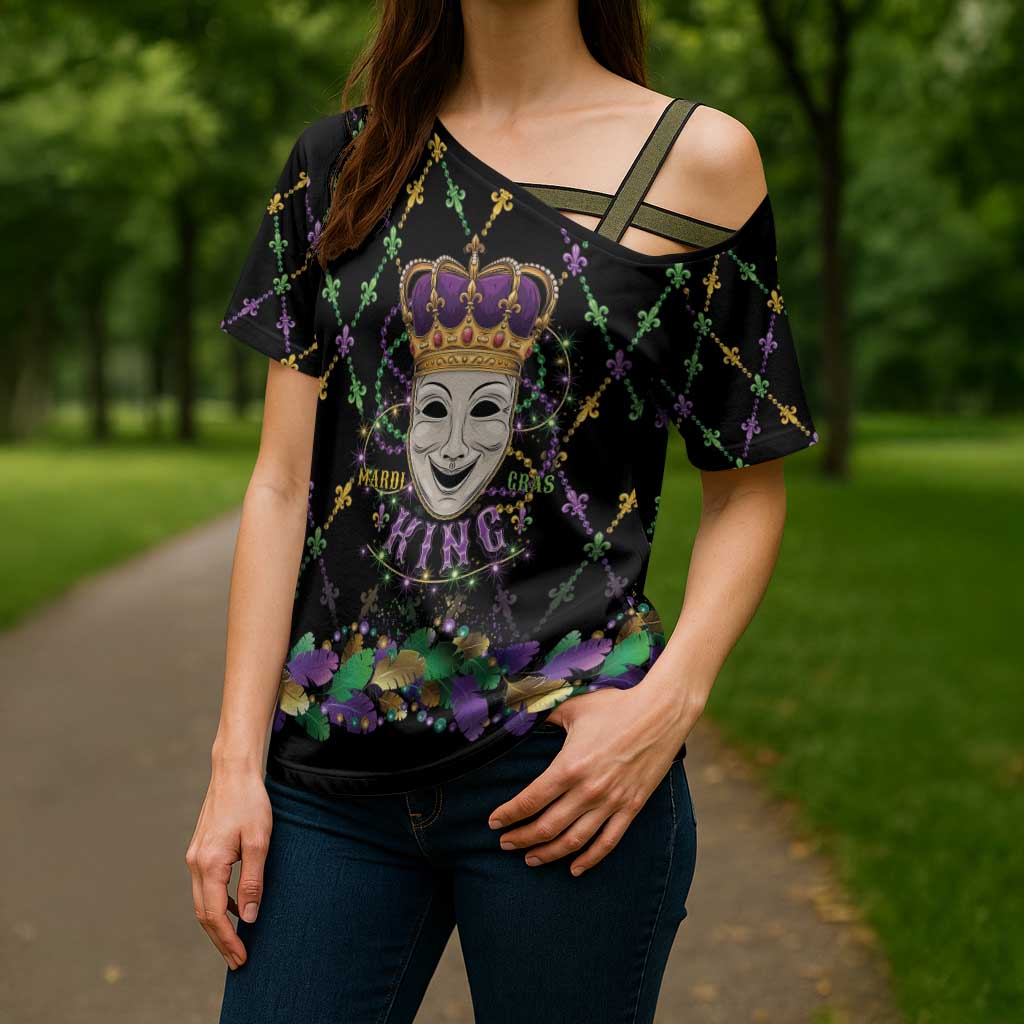 Mardi Gras Queen Cross Shoulder Shirt Let the Good Times Roll - Wonder Print Shop
