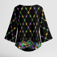 Mardi Gras Queen Kimono Sleeve Blouse Let the Good Times Roll - Wonder Print Shop
