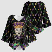 Mardi Gras Queen Kimono Sleeve Blouse Let the Good Times Roll - Wonder Print Shop