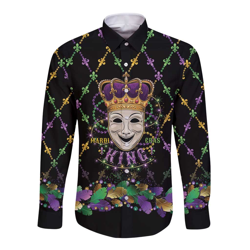 Mardi Gras Queen Long Sleeve Button Shirt Let the Good Times Roll - Wonder Print Shop