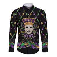 Mardi Gras Queen Long Sleeve Button Shirt Let the Good Times Roll - Wonder Print Shop
