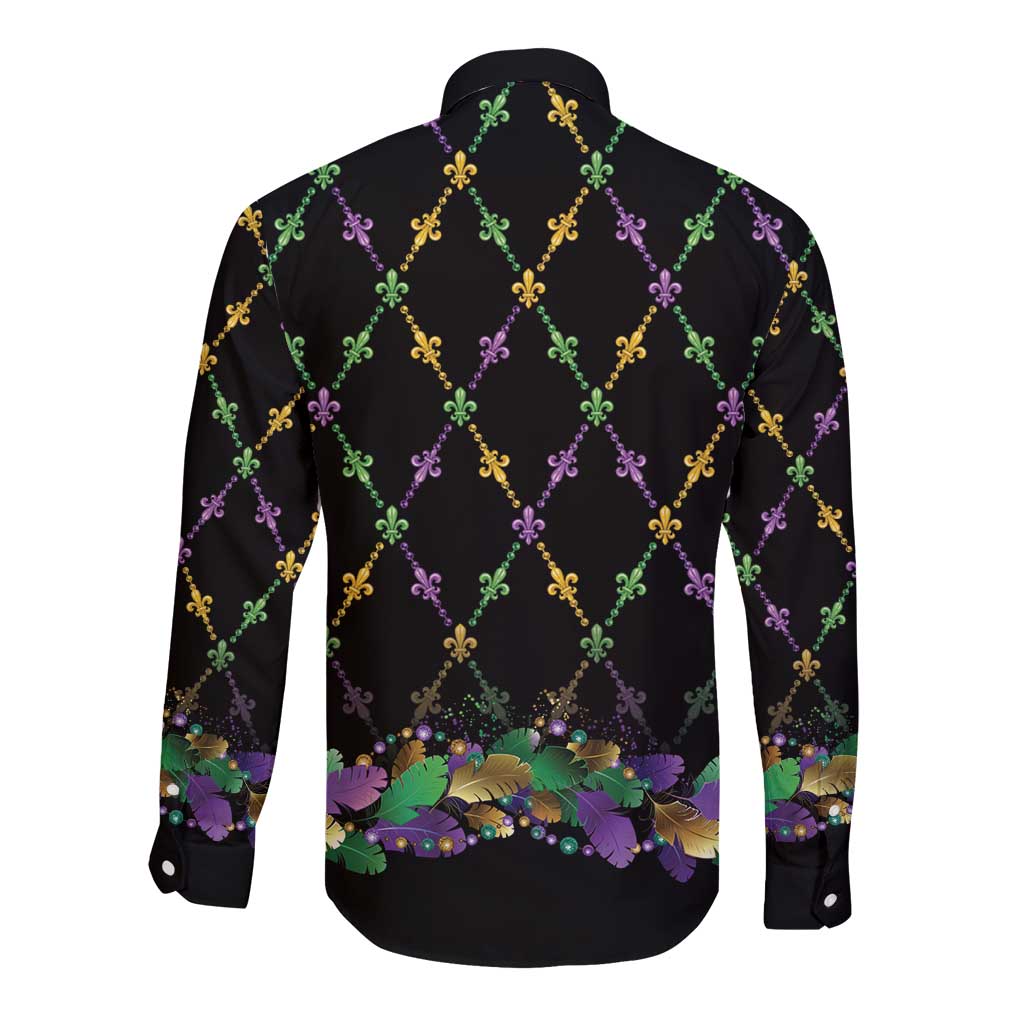 Mardi Gras Queen Long Sleeve Button Shirt Let the Good Times Roll - Wonder Print Shop