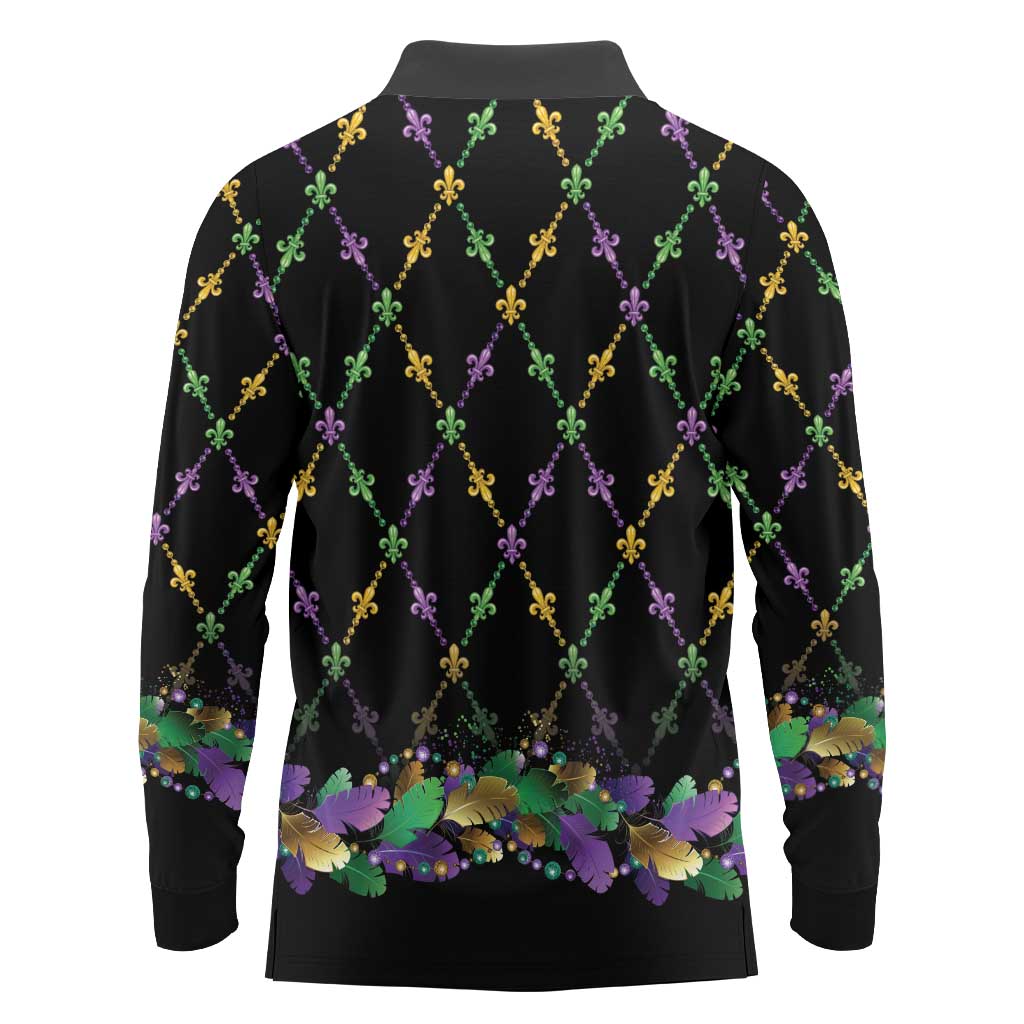 Mardi Gras Queen Long Sleeve Polo Shirt Let the Good Times Roll - Wonder Print Shop