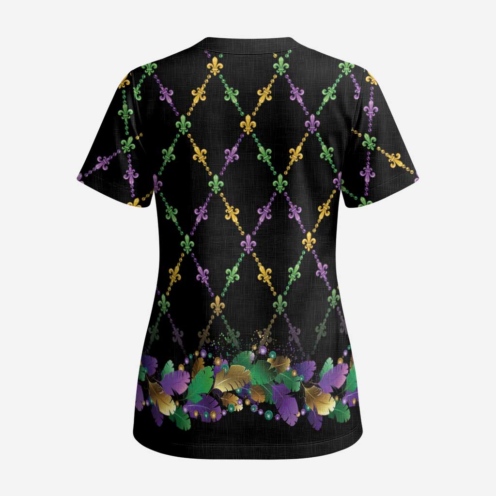 Mardi Gras Queen Scrub Top Let the Good Times Roll - Wonder Print Shop