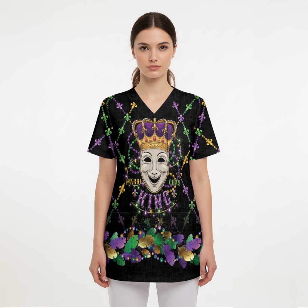 Mardi Gras Queen Scrub Top Let the Good Times Roll - Wonder Print Shop
