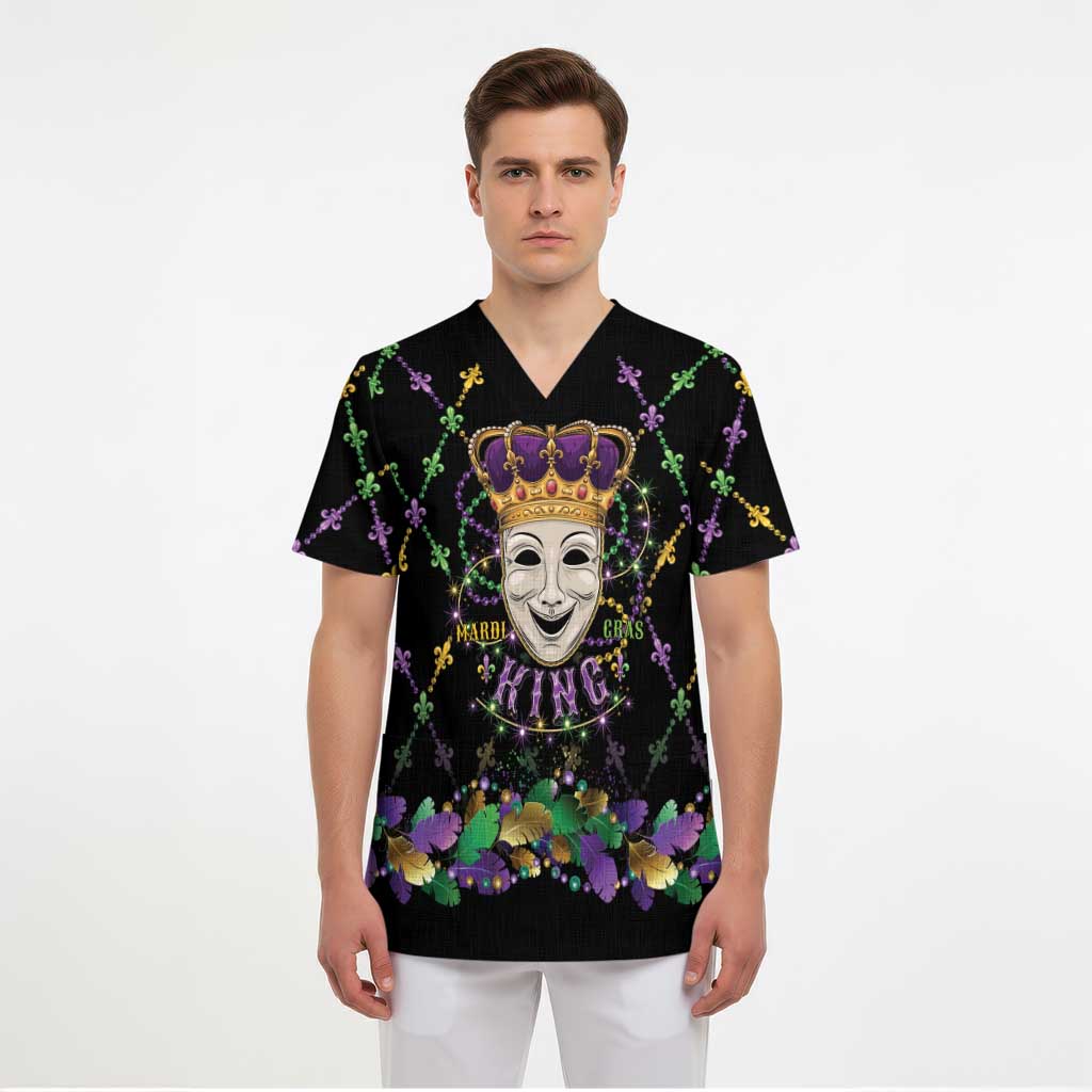 Mardi Gras Queen Scrub Top Let the Good Times Roll - Wonder Print Shop