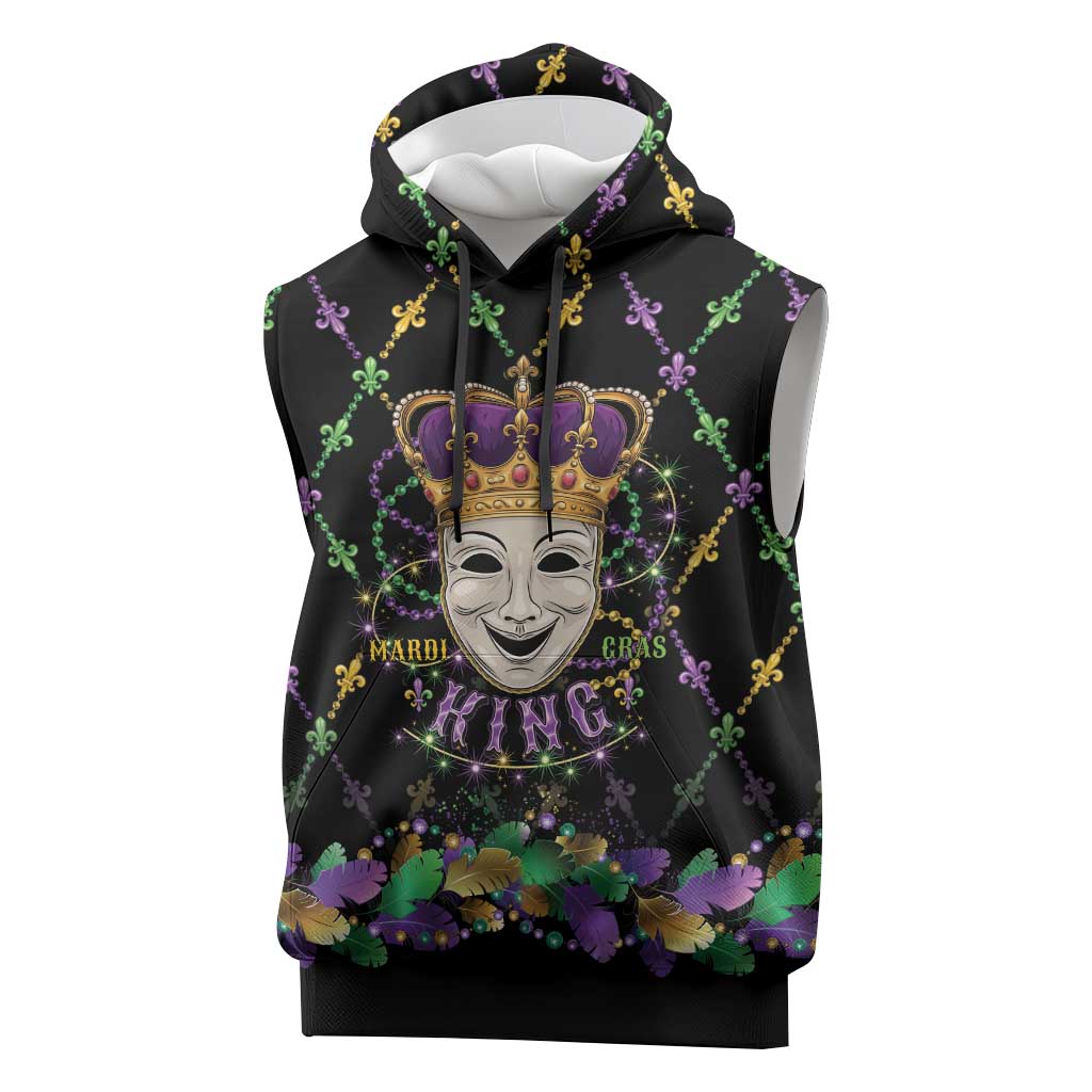 Mardi Gras Queen Sleeveless Hoodie Let the Good Times Roll - Wonder Print Shop
