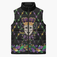 Mardi Gras Queen Sleeveless Puffer Jacket Let the Good Times Roll - Wonder Print Shop