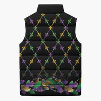 Mardi Gras Queen Sleeveless Puffer Jacket Let the Good Times Roll - Wonder Print Shop
