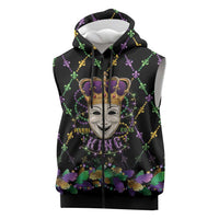 Mardi Gras Queen Sleeveless Zip Hoodie Let the Good Times Roll - Wonder Print Shop