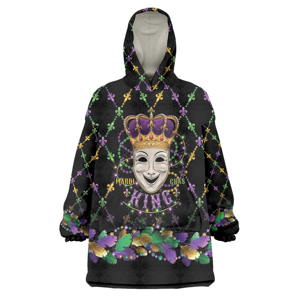 Mardi Gras Queen Wearable Blanket Hoodie Let the Good Times Roll - Wonder Print Shop