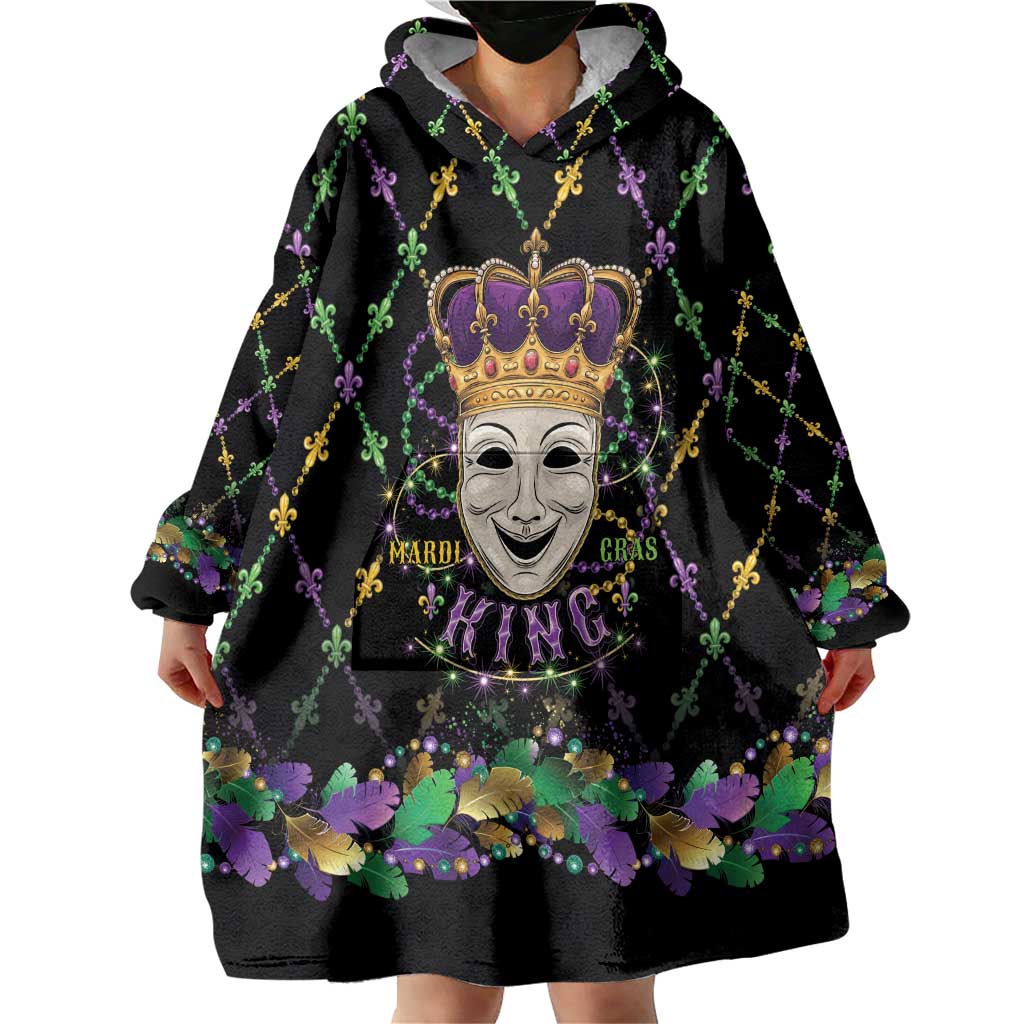 Mardi Gras Queen Wearable Blanket Hoodie Let the Good Times Roll - Wonder Print Shop