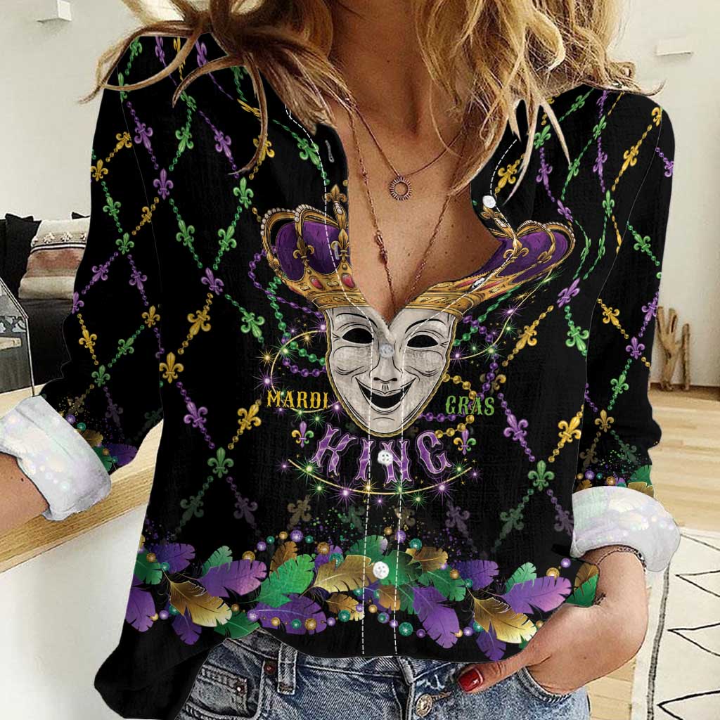 Mardi Gras Queen Women Casual Shirt Let the Good Times Roll - Wonder Print Shop