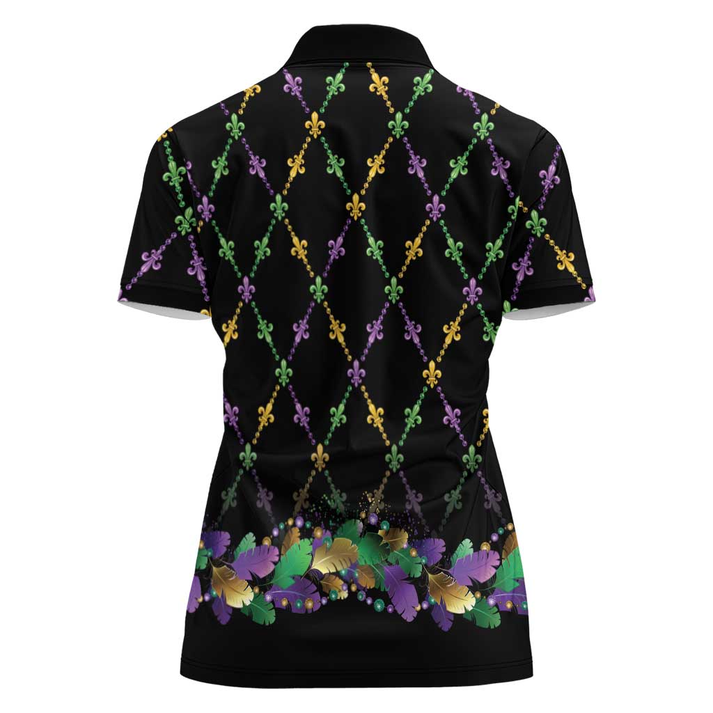 Mardi Gras Queen Women Polo Shirt Let the Good Times Roll - Wonder Print Shop
