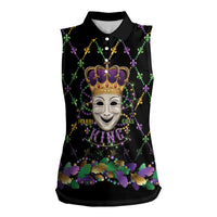 Mardi Gras Queen Women Sleeveless Polo Shirt Let the Good Times Roll - Wonder Print Shop